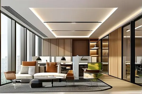 現代化辦公間裝修效果圖