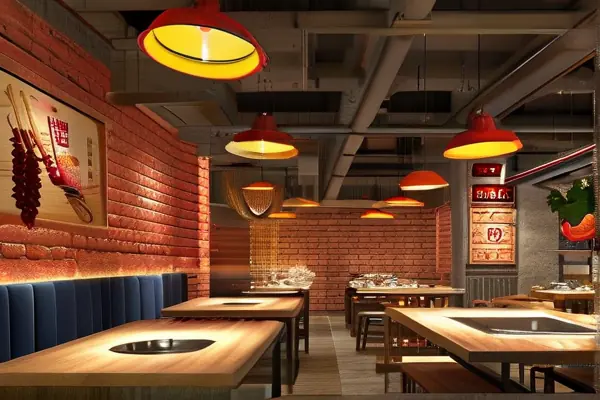 工業(yè)風(fēng)串串店實(shí)景裝修效果圖