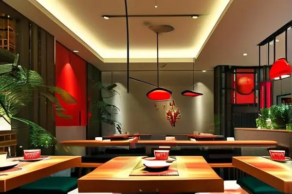 現代風格火鍋店內部裝修效果圖