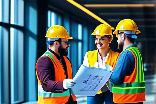 建筑裝修公司團隊討論設計方案