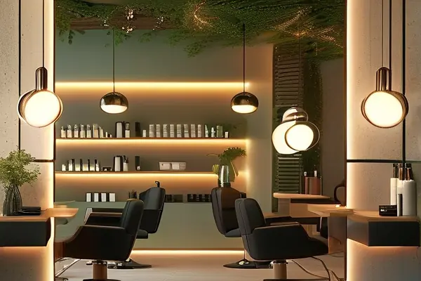 現代簡約風美發店實景裝修效果圖