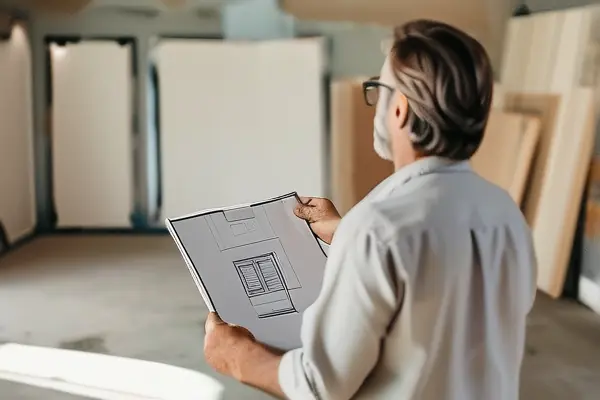 揚州家裝師傅向業主講解裝修方案