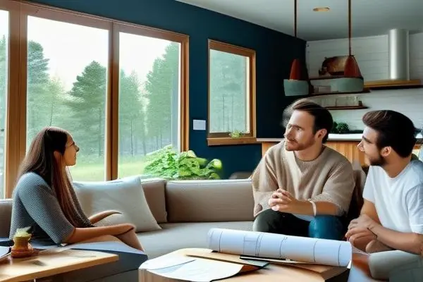 業主與裝修公司負責人洽談裝修方案