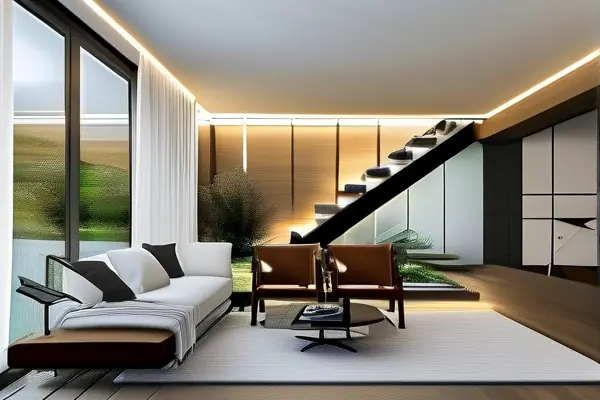 120平現(xiàn)代復(fù)式住宅裝修效果與預(yù)算分解示意圖