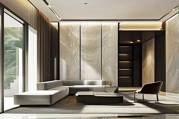 揚州別墅裝修實景案例-客廳空間設計效果