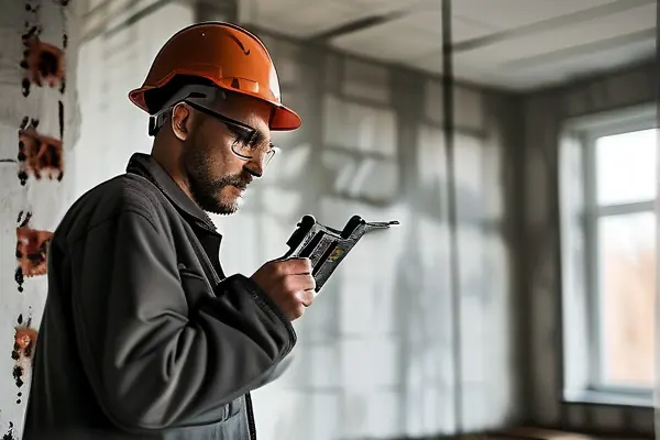 專業驗房師使用檢測工具進行房屋驗收
