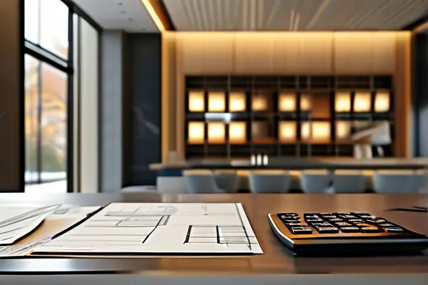 設計師查看會所裝修預算表