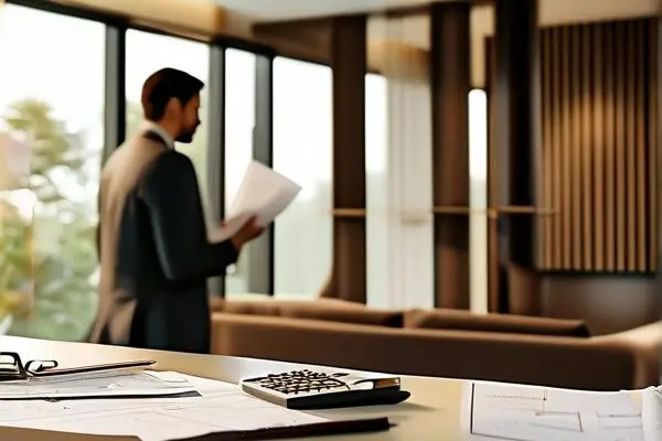 設(shè)計(jì)師與客戶討論精裝修預(yù)算方案