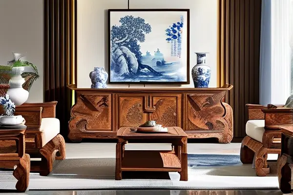 刺猬紫檀家具在中式客廳中的實(shí)際搭配效果展示