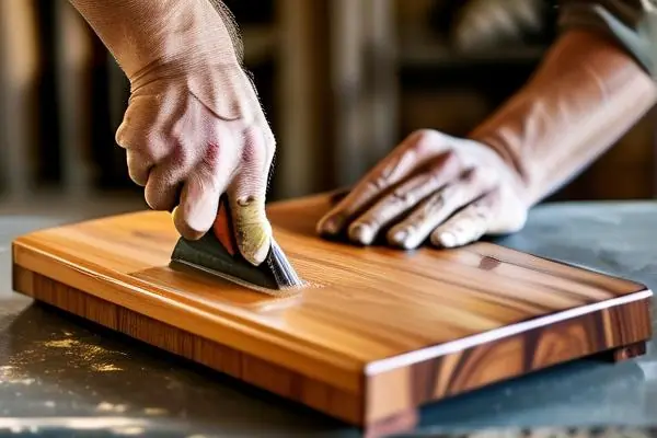 工匠使用木蠟油保養實木家具