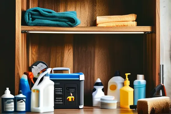 專業人士進行家具保養工作場景