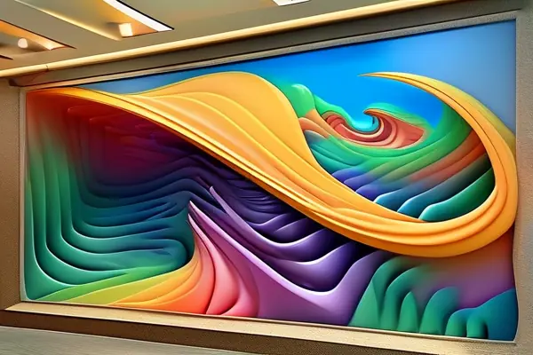藝術家正在繪制3d立體壁畫