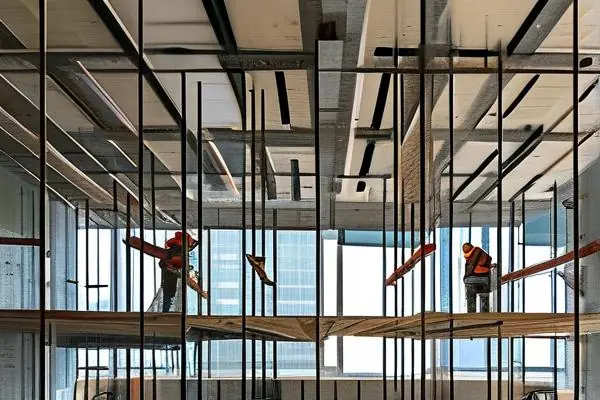 辦公大廈裝修施工現(xiàn)場(chǎng)