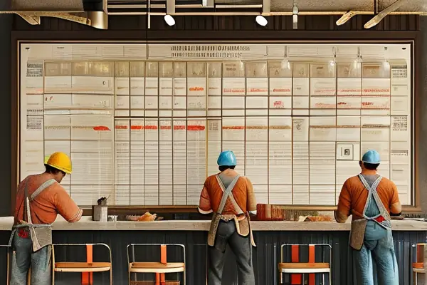 餐飲裝修施工現(xiàn)場進(jìn)度表實(shí)拍