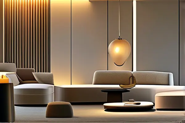 現代客廳時尚吊燈照明效果