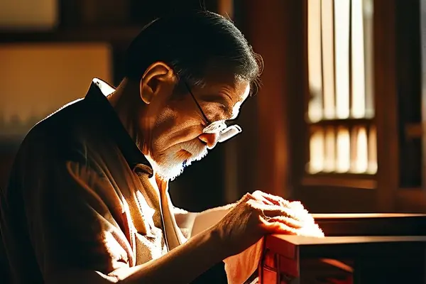 專業(yè)師傅演示紅木家具保養(yǎng)過程