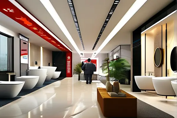 潔具加盟店產品展示與客戶咨詢場景