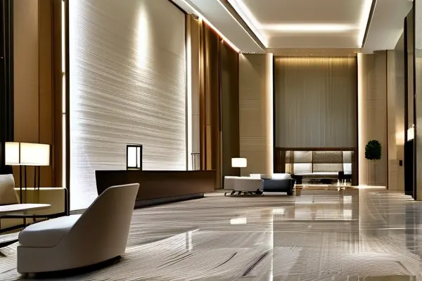 豪華酒店大堂高檔地毯鋪設效果展示