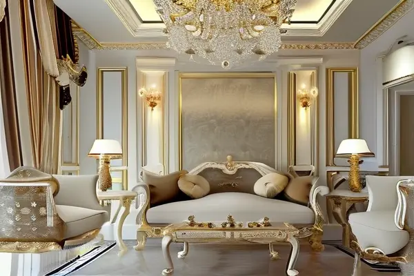 歐式客廳水晶吊燈實景效果圖