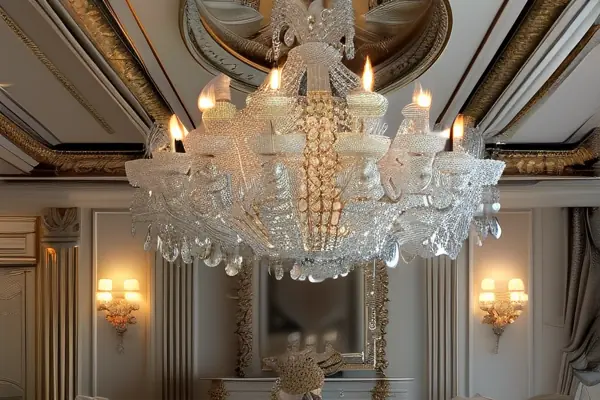 歐式風(fēng)格客廳中的水晶吊燈