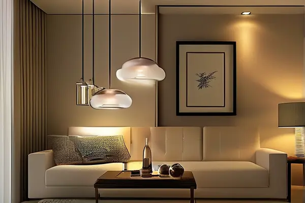現代客廳多種燈具組合照明效果展示