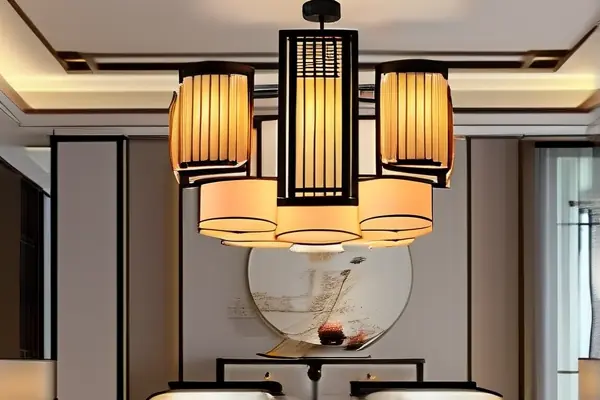 新中式燈具在客廳中的實際效果展示