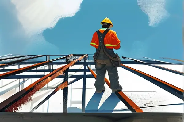 室外厚型防火涂料施工驗收現場