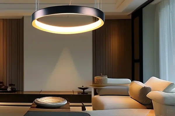 現代家居客廳吸頂燈照明效果