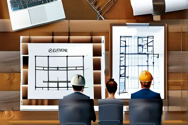 專業(yè)團(tuán)隊(duì)在辦公室討論裝修施工招標(biāo)方案