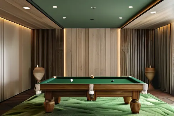 臺球廳專業地毯鋪設實景效果圖