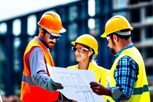 專業(yè)裝修施工隊現(xiàn)場討論施工方案