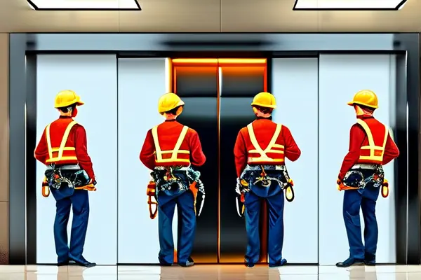 專業團隊進行電梯門裝修施工
