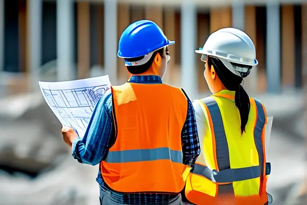 裝修施工隊現場討論施工方案