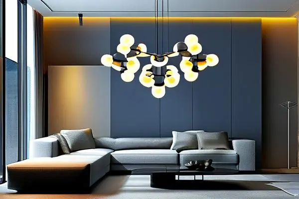 2023年流行的分子結構吊燈實景效果圖