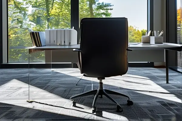 現代辦公室灰色地毯鋪設效果圖