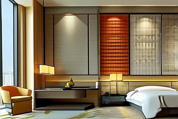 賓館客房墻布裝飾效果實拍圖