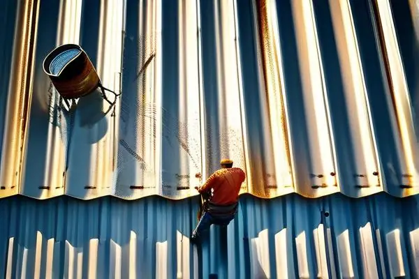 彩鋼瓦油漆施工現場實拍