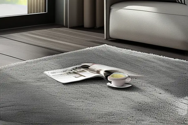 現(xiàn)代客廳灰色單層短毛地毯實景效果圖