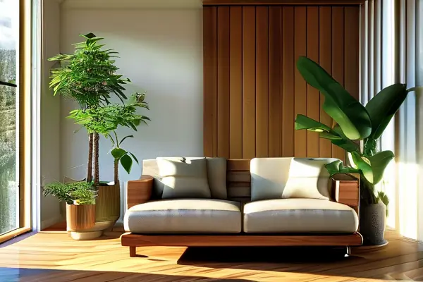 鋪設木地板的客廳