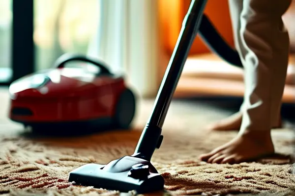 專業人士使用吸塵器清潔地毯