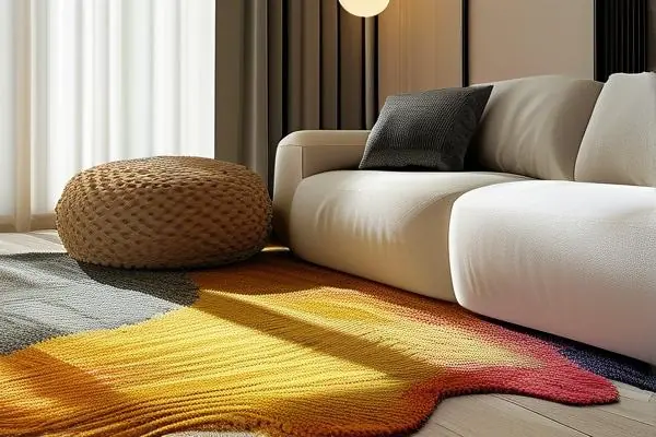 羊毛與化纖地毯材質對比實景圖