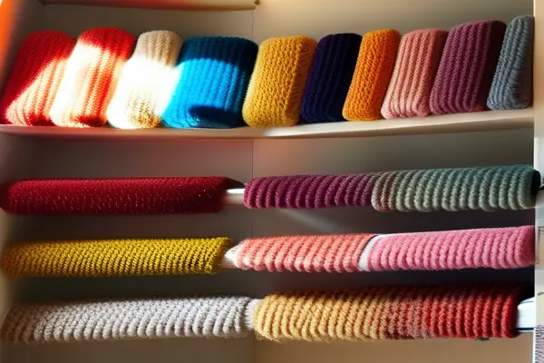 多種顏色的地毯毛線材質展示