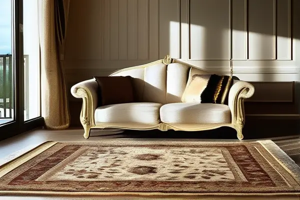 歐式風格客廳鋪設精美地毯