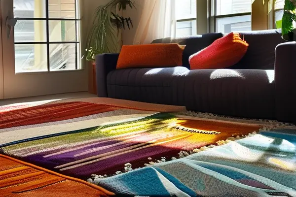 多種材質和顏色的地毯在客廳中的實際應用效果