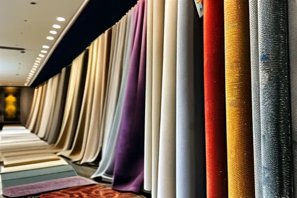 揚州家裝師傅展示地毯樣品