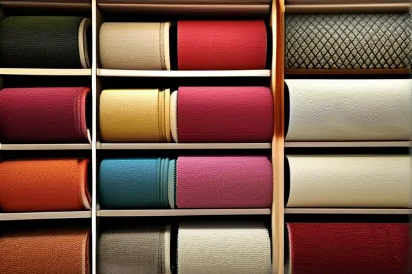 展示多種材質和顏色的地毯專業選購場景