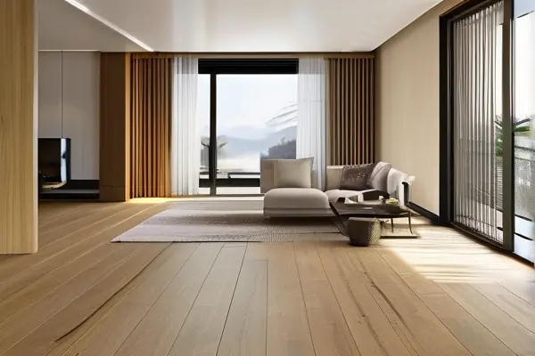 海柏木地板在現(xiàn)代客廳中的實(shí)景展示