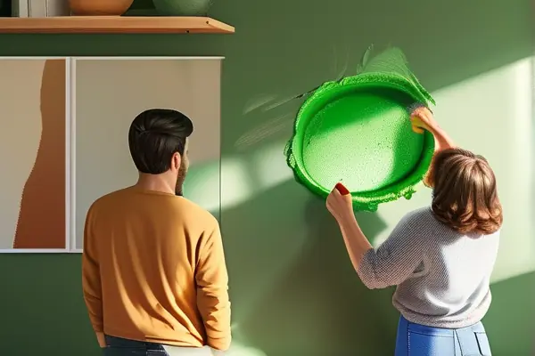 家庭使用環保乳膠漆粉刷客廳墻面實景圖