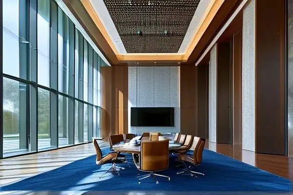高端會議室鋪設定制羊毛地毯實景效果圖