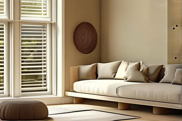 米黃乳膠漆裝飾的溫馨客廳效果圖